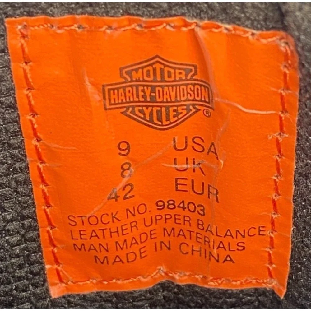 Harley-Davidson Boots Wallet Patches Mens 9 Black Good Engineer Biker Bundle